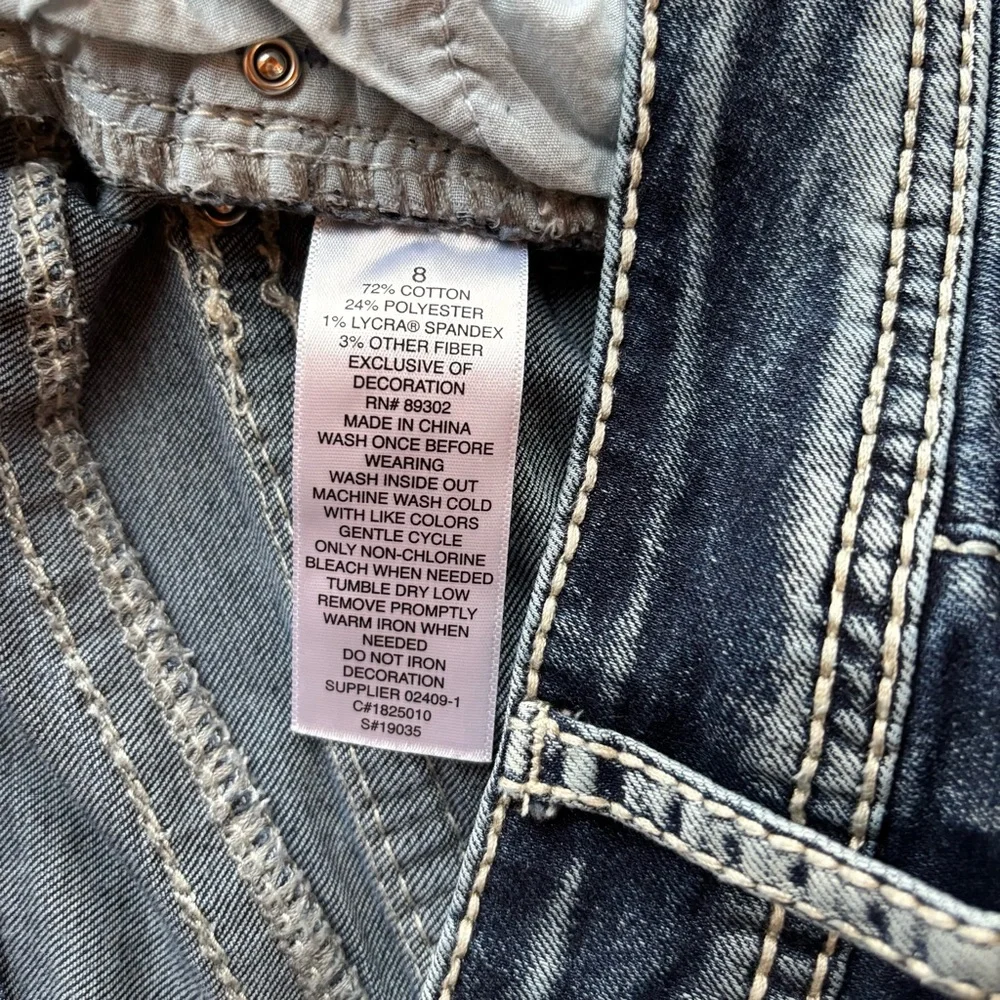 a.n.a Y2K Low Rise Medium Wash Jeans Rhinestone Pockets Sz 8 Bling Streetwear